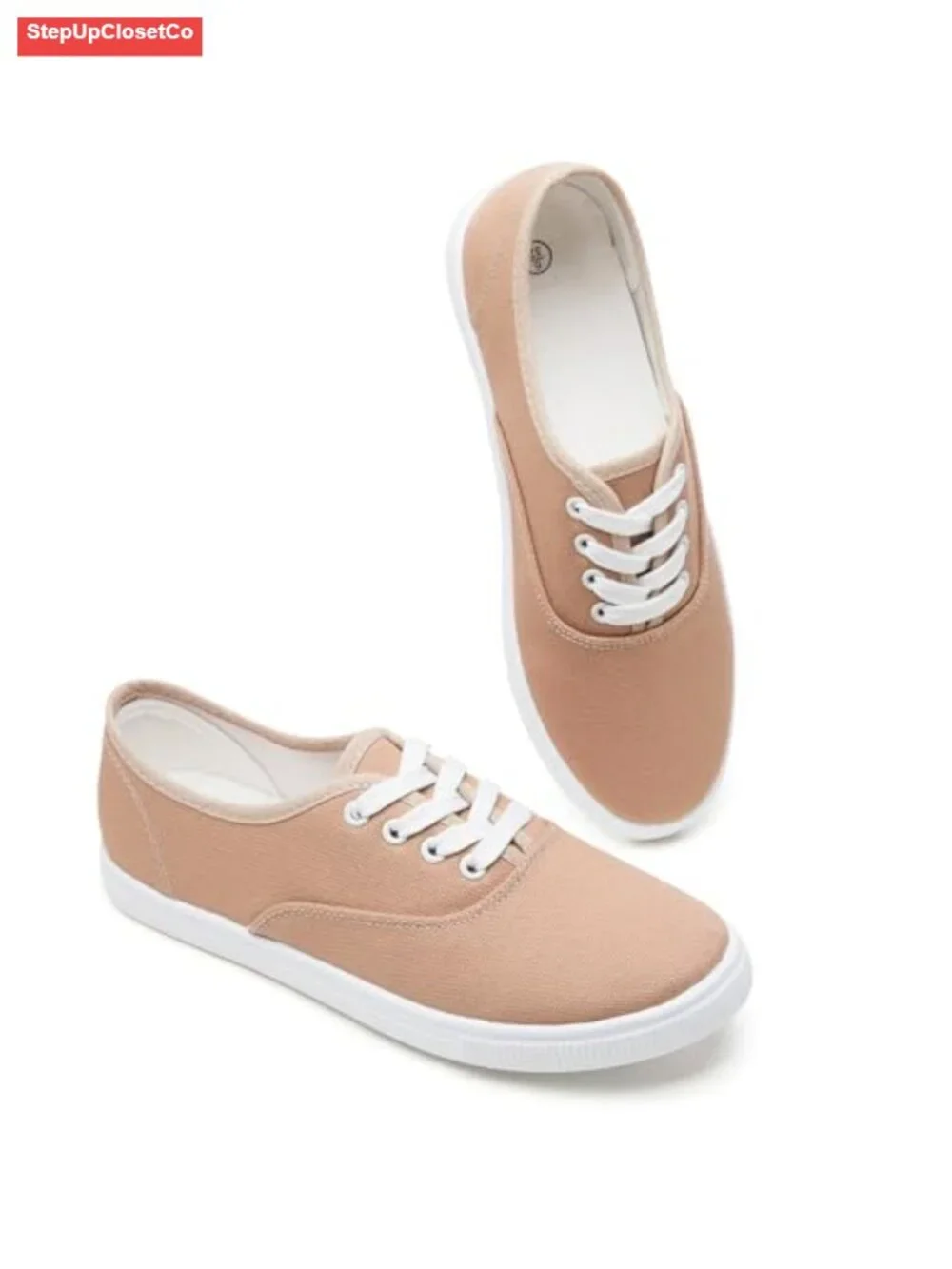 Women's White Canvas Slip-on Sneakers Breathable Flat Shoes